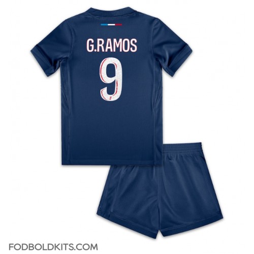 Paris Saint-Germain Goncalo Ramos #9 Hjemmebanesæt Børn 2024-25 Kortærmet (+ Korte bukser)